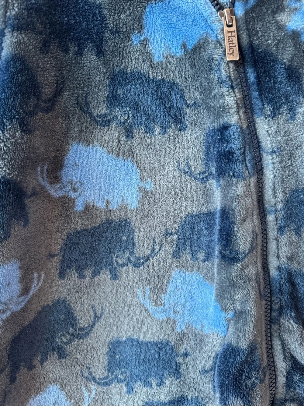 Hatley Elephant Print Hooded Pram Bunting One Piece Fleece Suit 12-18 months